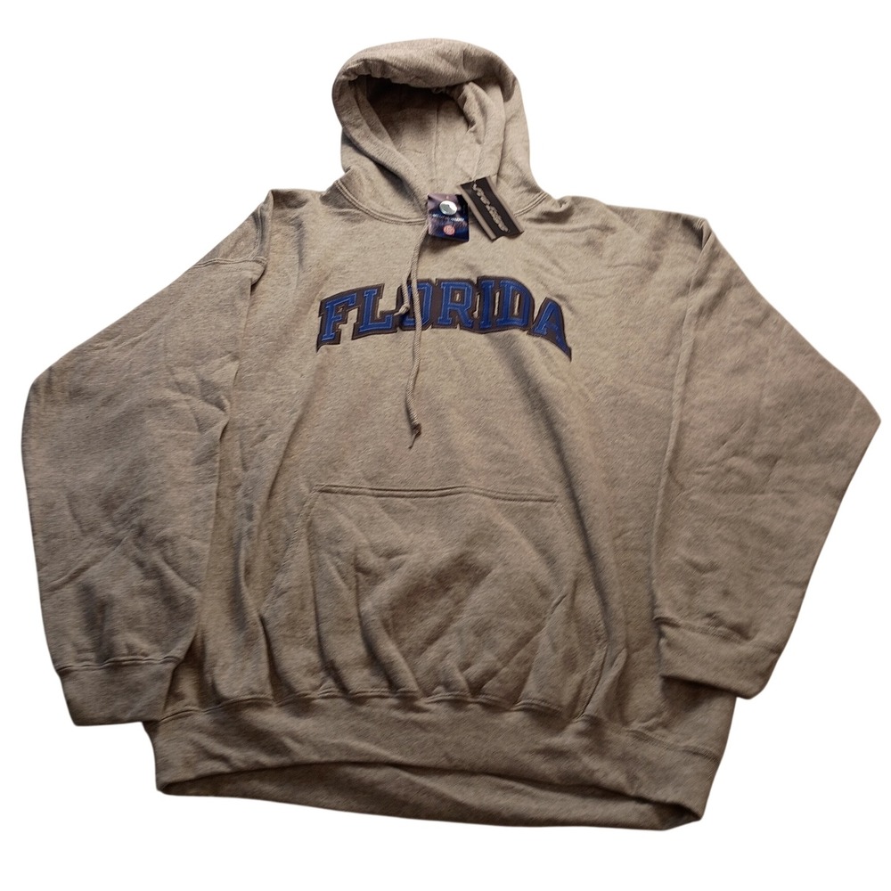 Gildan Hoodie Men's Heavy Blend Florida Embroidered Grey Sweatshirt XL NWT
